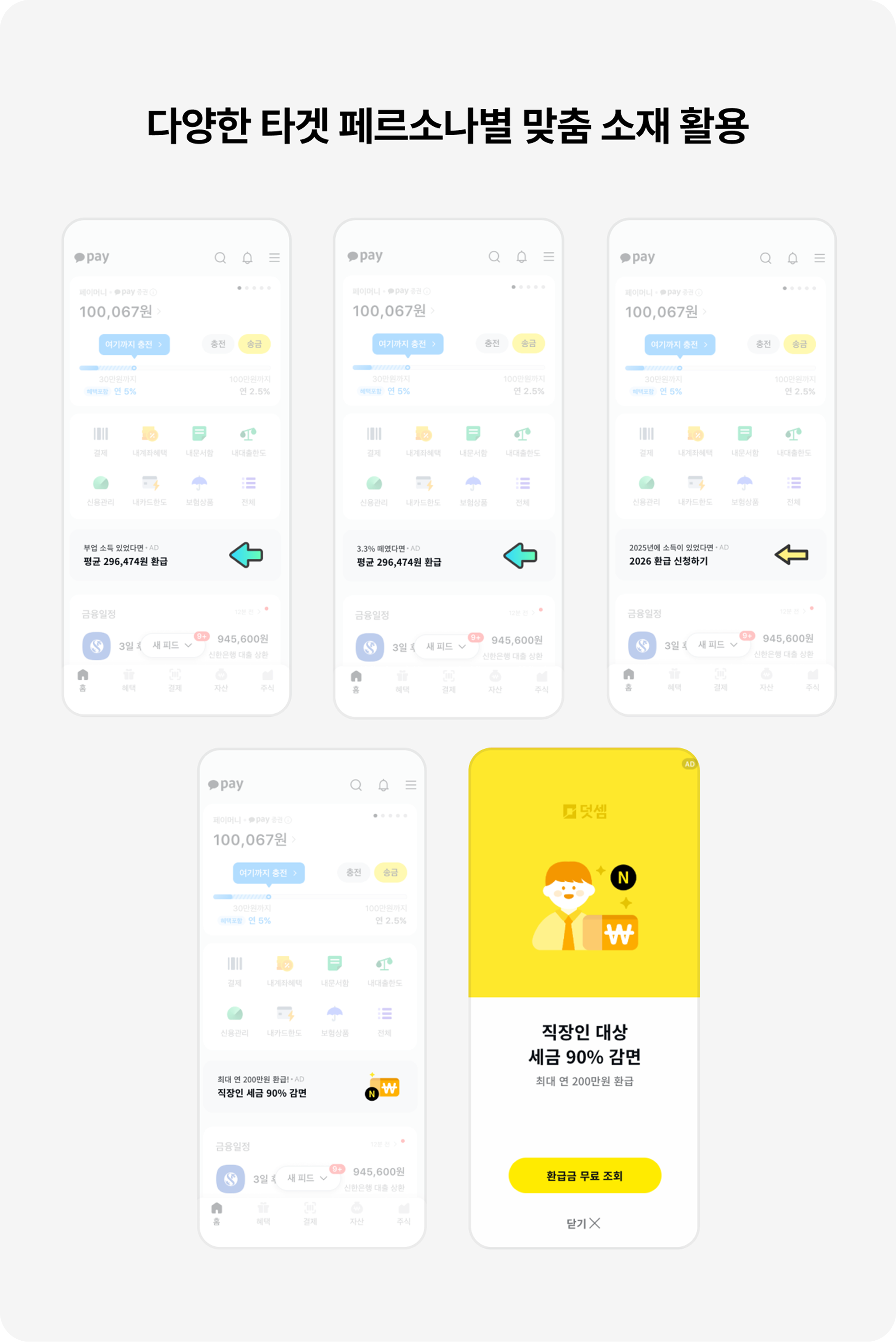 다양한 타겟 페르소나별 맞춤 소재 활용 이미지